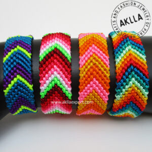 Amazing Multicolor Handwoven Handmade Chevron Friendship Bracelets from Peru.