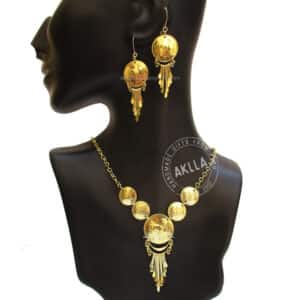 set bronze necklace earrings aklla export 1